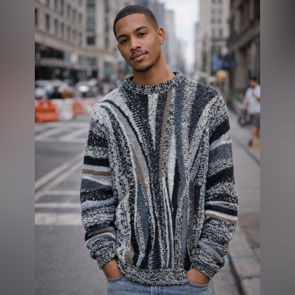 Vintage Marienbad by Patrick Groenenaal Coogi- Style Knit Pullover Sweater